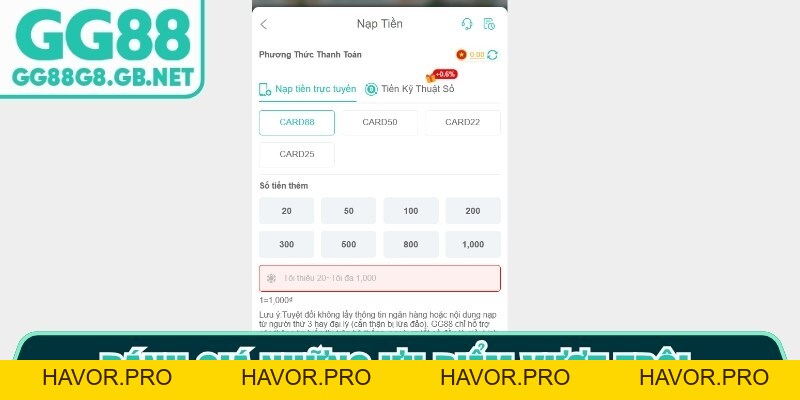Nạp Tiền GG88 - Hướng Dẫn Chi Tiết A - Z Nhanh Chóng Nhất - havor.pro